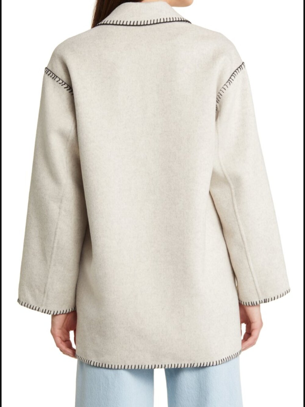 Rails Odyssey Whipstitch Detail Wool Blend Jacket Shacket Shade Oatmeal $398.00 - Picture 7 of 16